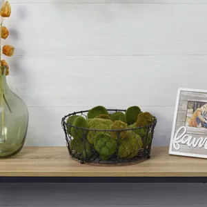 Modern Metal Wire Basket 11 in D x 4.25 in H Decorative <b>Storage</b> Organizer for Home Kitchen Use - Product Image 5