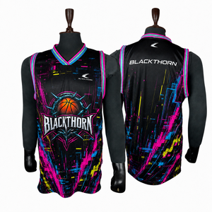 Camiseta de Baloncesto OEM para Hombre, Sin Mangas, Cuello en V, Sublimada, de Malla de Poliéster, Ajuste Atlético, Ropa Deportiva de Equipo - Product Image 1