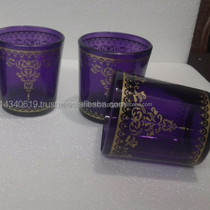 Ensemble de verres à thé marocains de luxe avec impression personnalisée Tasses à eau, vin et thé comprenant une boîte-cadeau - Product Image 1