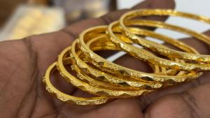 Premium Handcrafted Brass <b>Bangles</b> Set Traditional Antique Bronze Plated Natural Stone Geometric Textured Churi Women Elegant - Product Image 3