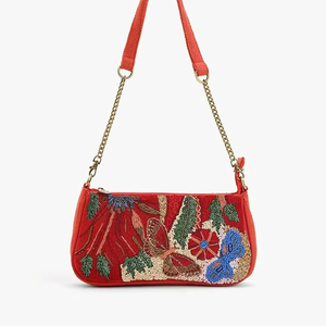 Sac à bandoulière fait main en perles avec fermeture éclair motif léopard pour femme, brodé vintage avec 3 pièces - Product Image 1