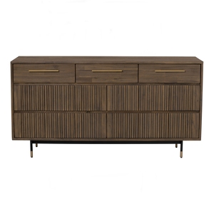 Cómoda de Estilo Industrial Refinado con Patas Metálicas y 7 Cajones para Áreas de Estar Residenciales - Product Image 2