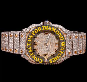 นาฬิกาข้อมือผู้ชายสุดหรูหรา สไตล์ฮิปฮอป หน้าปัดกระจก ประดับเพชรโมอิสซาไนต์ VVS คุณภาพสูง ตัวเรือนสแตนเลสสตีล พร้อมกลไกควอตซ์ - Product Image 1