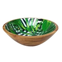 Tazón de Madera Meenakari Hecho a Mano, Tazón Decorativo Tradicional Indio, Tazón de Madera Meenakari Pintado a Mano, Decorativo
