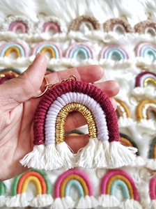 Trendy Rainbow Shape Keychain For Kids Accessories And School Bag Styling Decorative Objects Handcrafted From India - Product Image 3