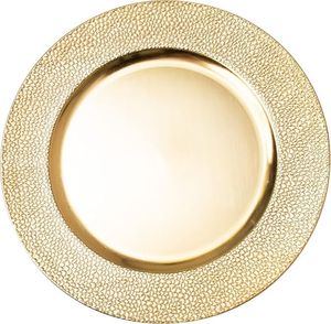 Assiettes de Présentation Rondes en Métal Doré pour Mariages et Fêtes, Design Solide, Style Glamour Poli, Durables, Écologiques, Vintage, 100 Pièces - Product Image 6