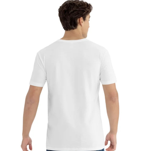 Camiseta de Cuello en V de Algodón Premium para Hombre, Suave y Cómoda, de Manga Corta, a la Moda, OEM ODM, Venta al por Mayor de Fábrica - Product Image 2