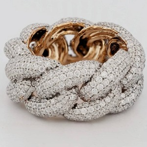 แหวนมอสซาไนต์ฮิปฮอปสุดหรู สไตล์แร็ปเปอร์ ประดับเพชรโมสซาไนต์เต็มวง แหวนมอสซาไนต์ฮิปฮอปแบบวิบวับ สำหรับทุกเพศ - Product Image 2