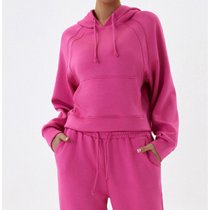 Sweat-shirt à capuche rose surdimensionné, couleur unie, coupe décontractée, manches régulières, en molleton français, unisexe, pour l'automne, 100% coton, ODM - Product Image 1