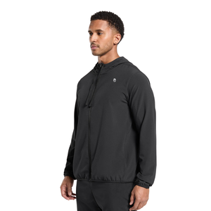 Men Slim Fit Track Jacket Lightweight Zip Up Hooded <b>Windbreaker</b> Training Running Sportswear Casual Activewear <b>Black</b> Coat - Product Image 3