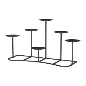 Modern Matte <b>Black</b> Metal Candle Holder 4-Arms Nordic Style Iron Taper Candelabra for Wedding Party Dining Table Home Decor - Product Image 6