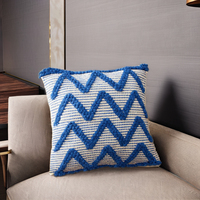 Housse de coussin carrée décorative en tissu organique bohème noué à la main, sur mesure, 45x45 cm, pour la décoration de la maison, du bureau, de l'hôtel