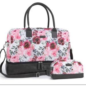 Sac de week-end en toile avec compartiment à chaussures, sac de voyage pour la nuit, bagage à main - Product Image 1