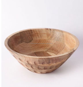 Bols à fruits mixtes en bois d'acacia manguier faits à la main modernes Bol à pâte en bois de qualité pour la maison et l'hôtel Conception de joint en bois d'acacia manguier - Product Image 4
