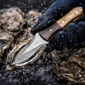 Couteau à huîtres SAZ ENTERPRISES, manche en bois, fait main, outil pour fruits de mer, écologique, compatible lave-vaisselle, haute qualité - Product Image 2