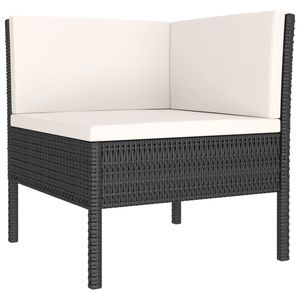 Set salotto da 10 pezzi in Poly Rattan nero con comodi cuscini per mobili da esterno - Product Image 3