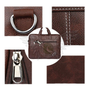 Sac à ordinateur portable décontracté en cuir véritable portable avec intérieur durable et bien organisé pour le transport au travail et le rangement pratique - Product Image 6
