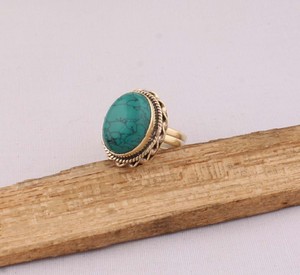Natural Turquoise <b>Ring</b> 925 Sterling Silver Vintage Style Genuine Blue Gemstone <b>Ring</b> for Women Handcrafted <b>Boho</b> Ethnic Jewelry - Product Image 4