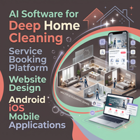 Software de IA para Servicios de Limpieza Profunda del Hogar, Diseño de Plataforma de Reservas, Aplicaciones Móviles para Android e iOS, Software de IA para ERP y CRM