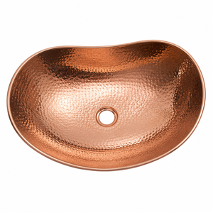 Lavabo Ovalado de Cobre Martillado Hecho a Mano para Baño, Lavabo de Encimera de Lujo, Fabricante Mayorista OEM ODM - Product Image 1