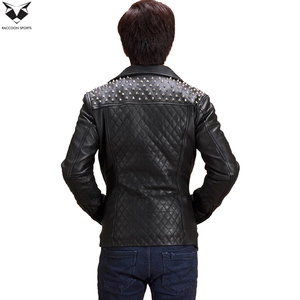 OEM ODM Service Premium Quality New Arrival Trendy Bold Street Style Durable <b>Lightweight</b> Black Studded Leather <b>Jacket</b> For <b>Men</b> - Product Image 4