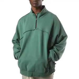 Veste Anorak Homme Personnalisée Couleur Unie Col Montant Fermeture Éclair Coton Épais Trench à Capuche pour l'Extérieur - Product Image 3