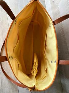 Sac fourre-tout en cuir et toile, couleur unie, broderie, imperméable, durable, grande capacité, sac à main, sac de voyage, sac de travail, sac de shopping LCTB-0061 - Product Image 3