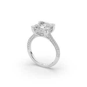 Bague moderne en diamant de laboratoire de 4,56 carats, or 14 carats, taille Asscher brillant, style unique, bijoux de mariée raffinés, cadeau pour femme - Product Image 5