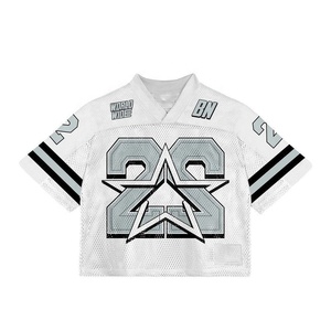 Maillot de football américain rétro personnalisé 2026 100 % polyester, impression par transfert thermique, maille respirante, grandes tailles, été/printemps - Product Image 2