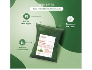 Polvo para el cuidado del cabello Jiva Henna 200 g Paquete de 2 (400 g) 100% Puro y Natural Limpia y nutre el cabello y las raíces y proporciona - Product Image 4