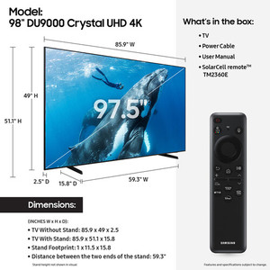Televisor LED Inteligente 4K HDR DU9000 de 85 Pulgadas de Primera Categoría, Negro, NTSC, para Uso en Hoteles - Product Image 3
