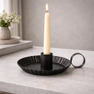 Rustic <b>Candle</b> Stand Galvanized Iron Taper <b>Candle</b> Stand for Home Décor Grey taper holder farm decor Metal <b>Candle</b> Holder with <b>Tray</b> - Product Image 6