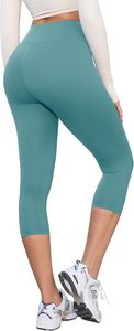 High Quality Women's High Waist Capri Yoga <b>Leggings</b> Stretch Fitness Workout Running Gym Activewear <b>Cropped</b> Sports Pant OEM - Product Image 2