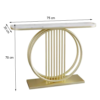 Mesa Consola Circular de Metal Moderna y Lujosa en Dorado para Sala de Estar y Uso en Hoteles - Product Image 2