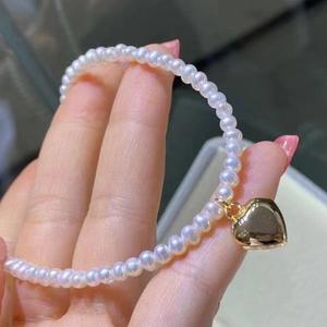 Collar de Perlas de Agua Dulce Estilo Instagram, 4-5mm, Casi Redondas, Diseño Tridimensional Limpio - Product Image 4