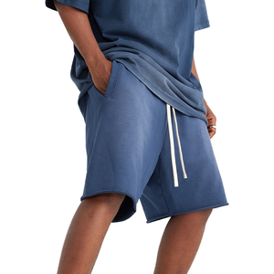 Pantalones Cortos de Hombre de Alta Calidad, Diseño Lavado al Ácido, 100% Algodón, Estilo Urbano, Vintage, Cómodos, Elásticos, Casuales, para Correr, Estilo Urbano - Product Image 3