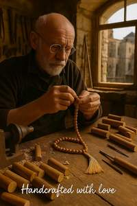 Masbaha de 33 cuentas de madera de olivo – Cuentas de oración islámicas de Jerusalén – Tasbeeh para Dhikr, Corán, Misbaha, Tespih - Product Image 3