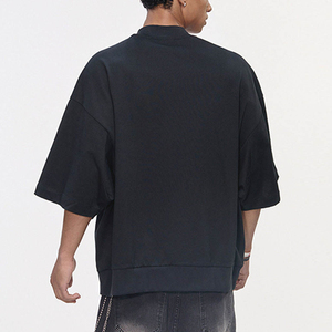เสื้อยืดสตรีทแวร์ขายส่งทรงโอเวอร์ไซส์ สกรีนโลโก้ได้ ผ้าคอตตอนหนา 100% พิมพ์ลายลำลอง ทรงหลวม ไหล่ตก คอเต่า - Product Image 3