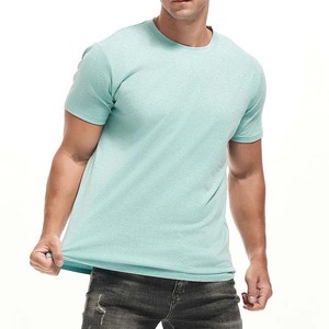 T-shirt à manches courtes pour homme, bleu clair, col rond, coupe classique, imprimé, coton, vêtements décontractés - Product Image 4