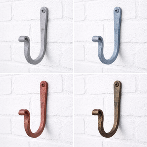 Metal J Hook Iron Wall Hook Black Wall Hook <b>Industrial</b> Wall Hook Wall Mounted Utility Hook Rustic Wall Hook Forged Iron Hook - Product Image 6