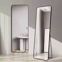 Vente en gros de grand miroir d'habillage pleine longueur de style moderne miroir décoratif pour chambre à coucher avec cadre en aluminium miroir en verre sur pied