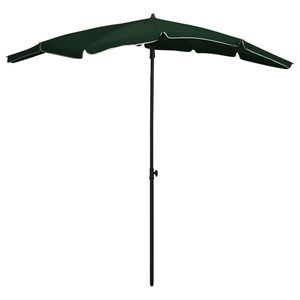 Parasol de jardin inclinable en polyester vert 78,7 x 51,2 po et bases pour parasols de terrasse - Product Image 1
