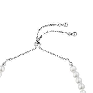 Bracelet réglable en chaîne avec perles blanches et breloque dorée, élégant accessoire de mode pour femmes et jeunes filles, idéal pour les soirées - Product Image 4