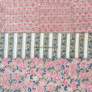 Tissu en coton imprimé traditionnel Jaipuri, coton cambriqué imprimé au bloc 60x60, tissu en coton à motifs. - Product Image 6