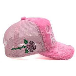 Gorra Trucker Personalizada de Terciopelo Rosa y Malla con Bordado 3D, Ajustable, Unisex, para Exteriores - Product Image 3