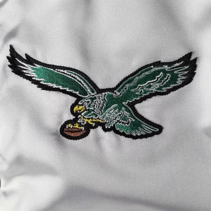 Custom Silver Satin Varsity <b>Jacket</b> <b>Men</b> <b>White</b> Logo Embroidery Bomber <b>Jacket</b> Wholesale Letterman Baseball Uniform Sportswear - Product Image 2