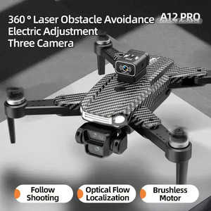 โดรน A12 Pro Mini 4K กล้องคู่ ระบบ Optical Flow หลบหลีกสิ่งกีดขวาง โดรนแบบพับได้ Quadcopter ระดับมืออาชีพ - Product Image 3