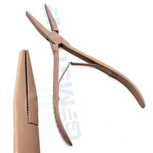 Pince professionnelle de 7 pouces pour extensions capillaires, à dents plates et mâchoires intérieures dentelées en acier inoxydable, pour micro-anneaux et nano-anneaux - Product Image 3