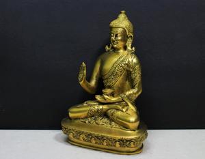 Buda de Latón con Diseño de Loto para Decoración y Fines Religiosos-Culturales con Estilo de Bendición - Product Image 3