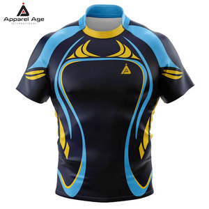 เสื้อรักบี้รุ่นใหม่ล่าสุด ดีไซน์ทันสมัย ระบายอากาศได้ดี สวมใส่สบาย รับผลิตตามสั่ง สีสันปรับแต่งได้ บริการ OEM - Product Image 2